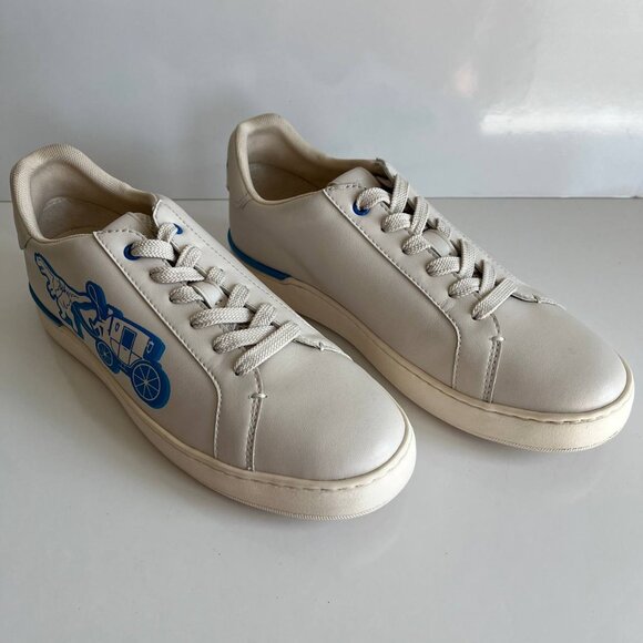 Coach Low-Top Sneakers – White/Blue Graphic – Size US 7.5D (EU 40.5) - Picture 6 of 9